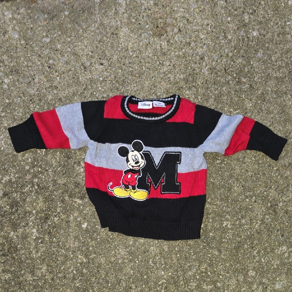 Disney Babys Sweater with Mickey Mouse - Red, Gray, Black 18M